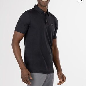 Travis Mathew Heating Up men's golf polo in black.